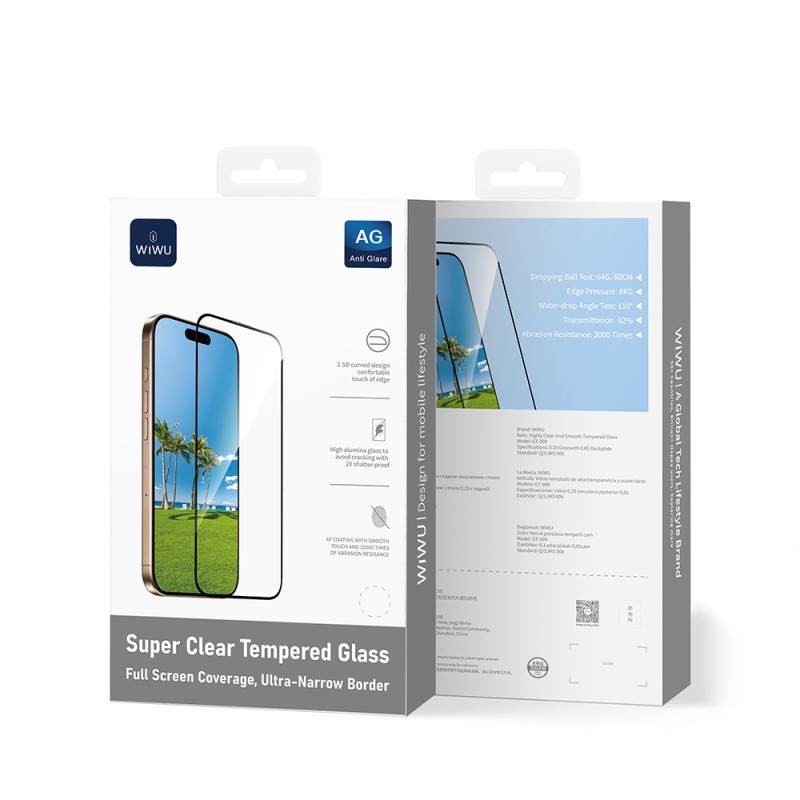 Apple iPhone 17 Wiwu GT-009 Polymer Oleophobic Coating Transparent Smooth Tempered Glass Screen Protector - 4