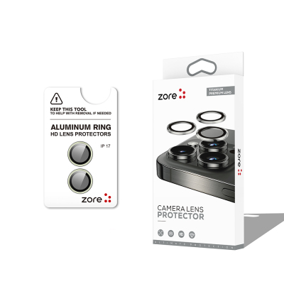 Apple iPhone 17 Zore CL-12 Premium Safir Parmak İzi Bırakmayan Anti-Reflective Kamera Lens Koruyucu - Zore