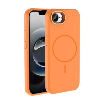 Apple iPhone 17E Case M-Safe Charging Feature Metal Camera Frame Zore Edi Silicone Cover - Zore
