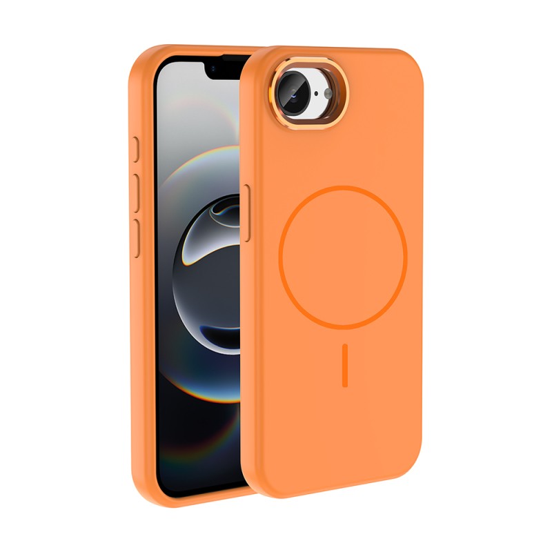 Apple iPhone 17E Case M-Safe Charging Feature Metal Camera Frame Zore Edi Silicone Cover - 1