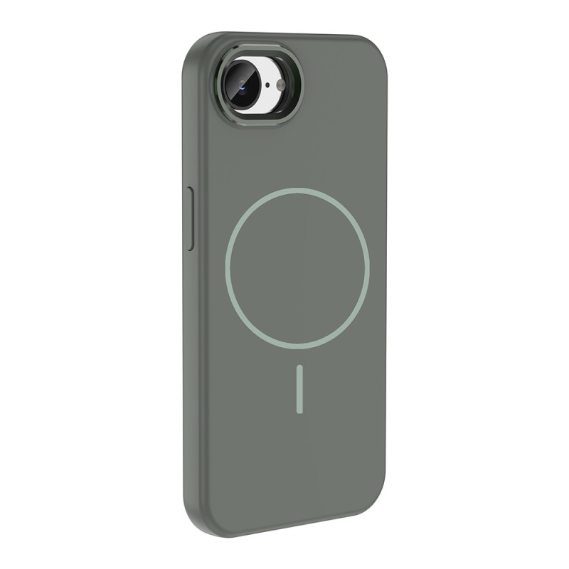 Apple iPhone 17E Case M-Safe Charging Feature Metal Camera Frame Zore Edi Silicone Cover - 6