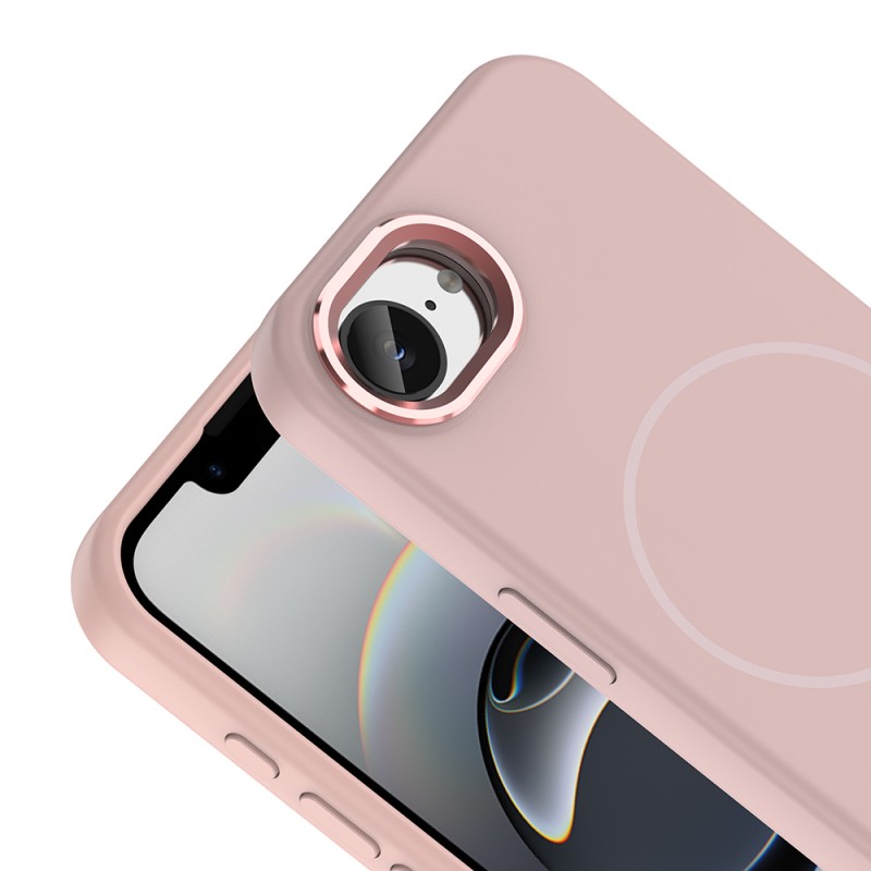 Apple iPhone 17E Case M-Safe Charging Feature Metal Camera Frame Zore Edi Silicone Cover - 11