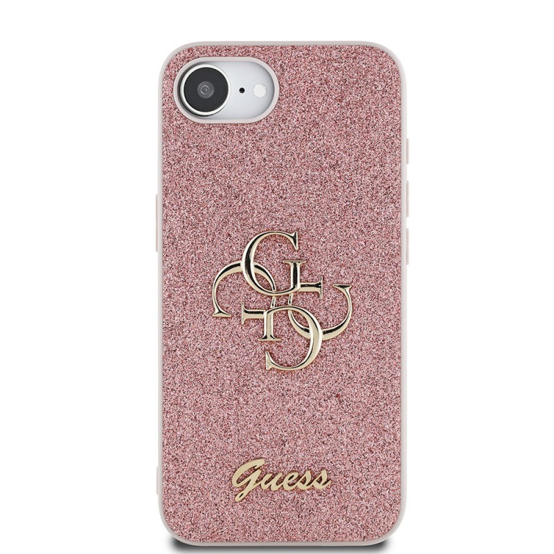 Apple iPhone 17E Kılıf Guess Orjinal Lisanslı 4G Büyük Metal Logolu Glitter Kapak - 4