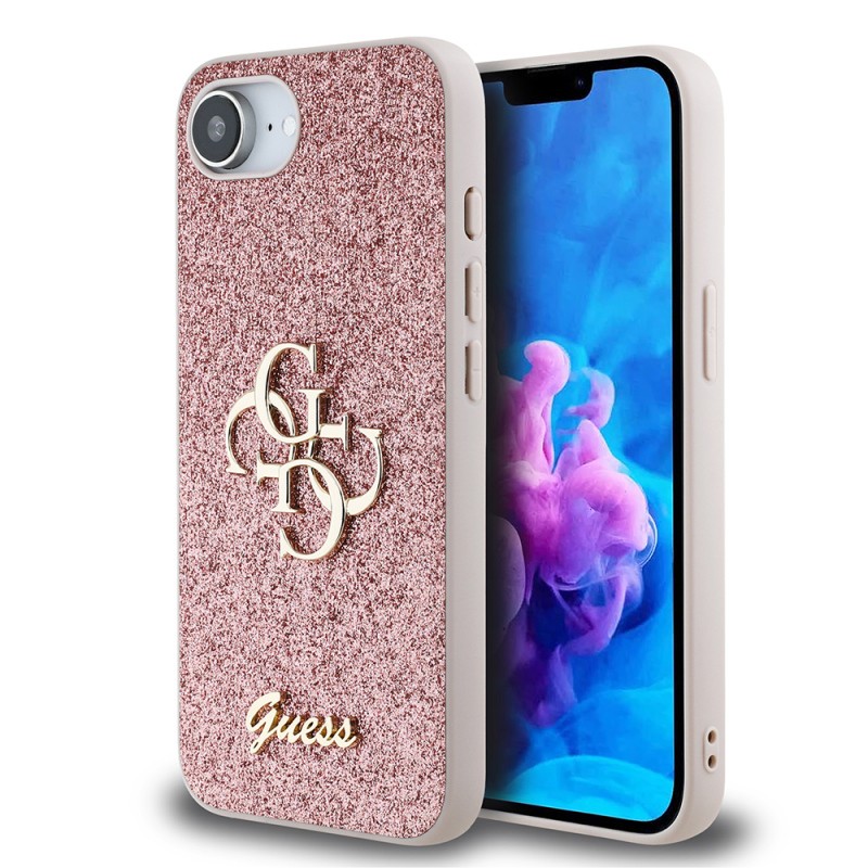 Apple iPhone 17E Kılıf Guess Orjinal Lisanslı 4G Büyük Metal Logolu Glitter Kapak - 2