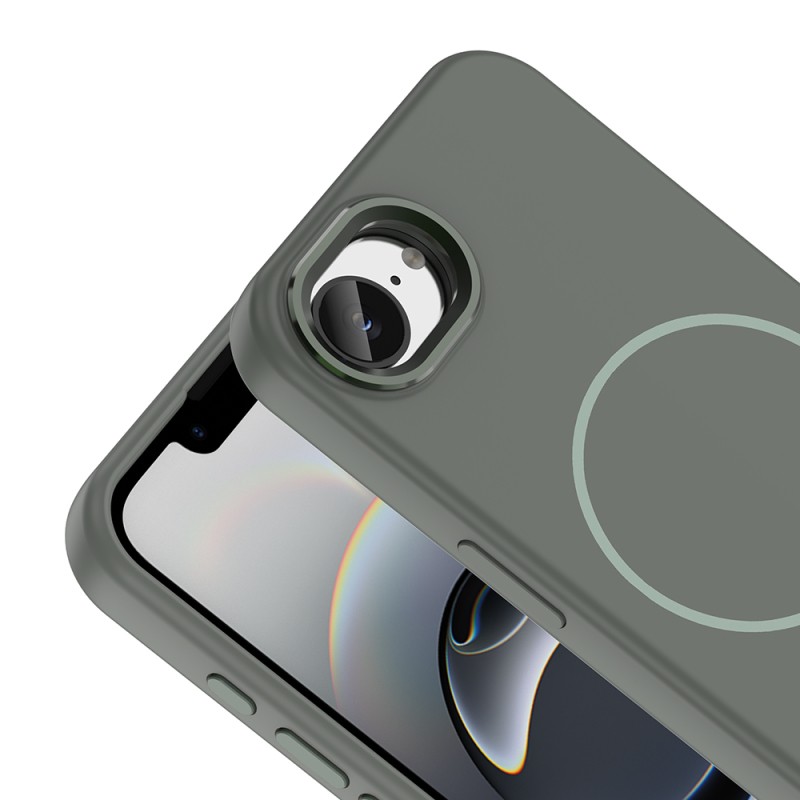 Apple iPhone 17E Kılıf M-Safe Şarj Özellikli Metal Kamera Çerçeveli Zore Edi Silikon Kapak - 5