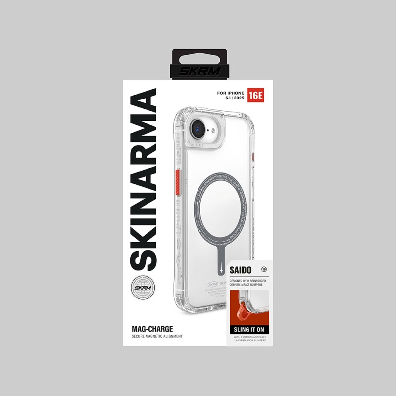 Apple iPhone 17E Kılıf M-safe Şarj Özellikli Şeffaf Airbag Tasarımlı Skinarma Saido Kapak - 10