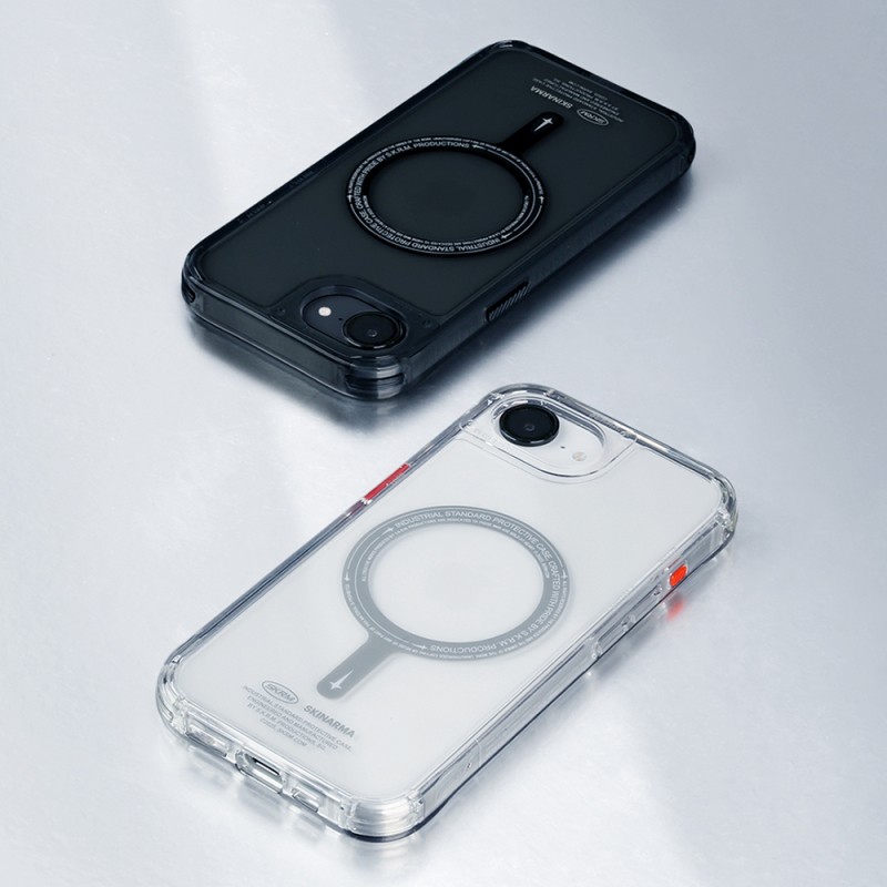 Apple iPhone 17E Kılıf M-safe Şarj Özellikli Şeffaf Airbag Tasarımlı Skinarma Saido Kapak - 12