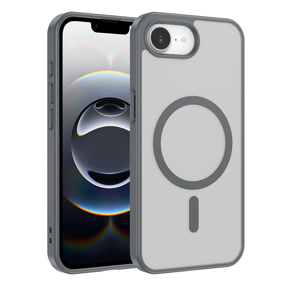 Apple iPhone 17E Kılıf M-safe Şarj Özellikli Zore Babet Kapak - Gri