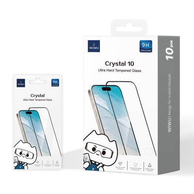 Apple iPhone 17E Wiwu GT-008 Polimer Oleofobik Kaplama Şeffaf Pürüzsüz Temperli Cam Ekran Koruyucu 10'lu Paket - 4