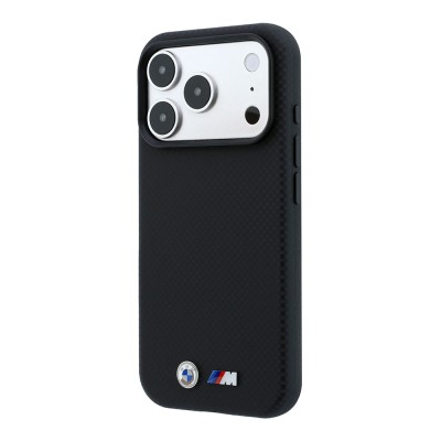 Apple iPhone 18 Pro Case BMW Original Licensed M-safe Charging Enabled Metal Logo Carbon Fiber Kevlar Cover - 5