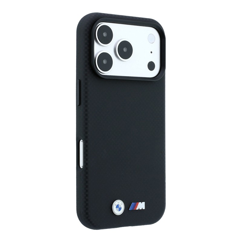 Apple iPhone 18 Pro Case BMW Original Licensed M-safe Charging Enabled Metal Logo Carbon Fiber Kevlar Cover - 13