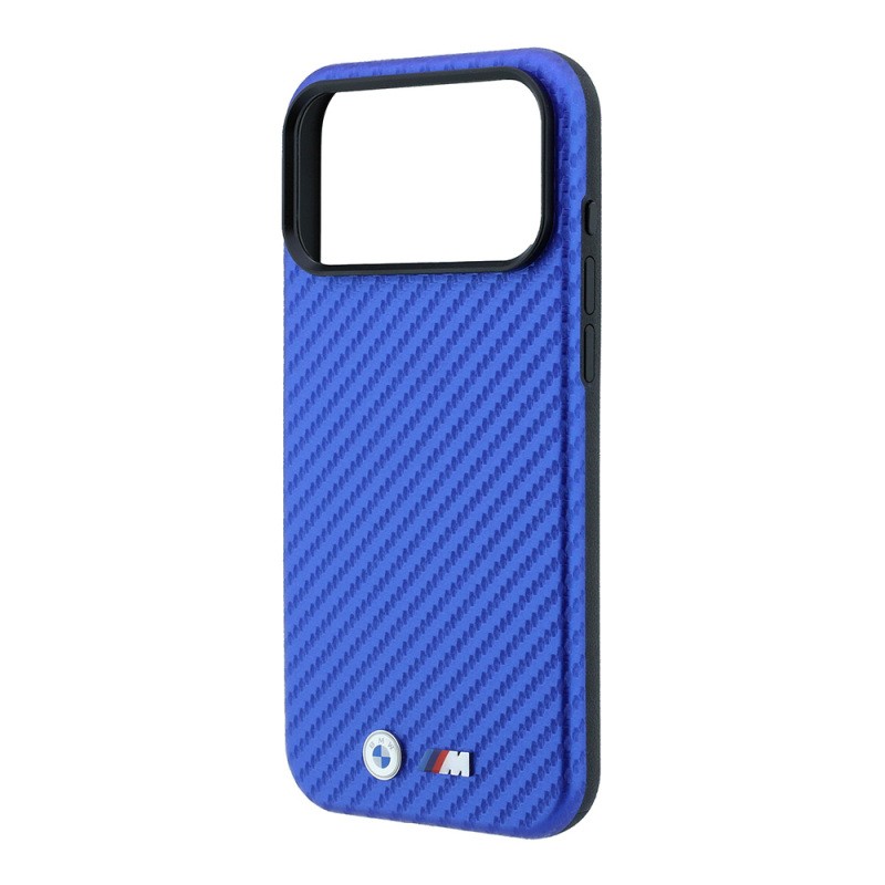 Apple iPhone 18 Pro Case BMW Original Licensed M-safe Charging Enabled PU Carbon Design Metal Logo Cover - 14