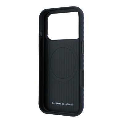 Apple iPhone 18 Pro Case BMW Original Licensed M-safe Charging Enabled PU Carbon Design Metal Logo Cover - 21