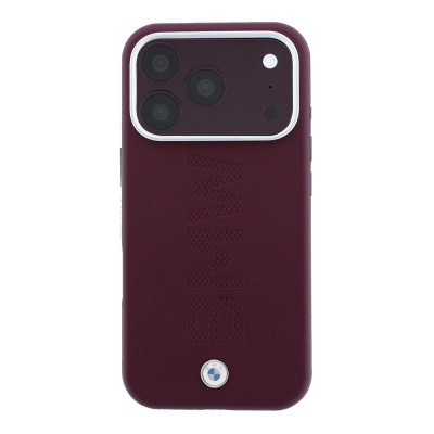 Apple iPhone 18 Pro Case – Genuine Licensed BMW Leather Cover with M-Safe Charging Support and Centered Hot-Stamped Logo - 3