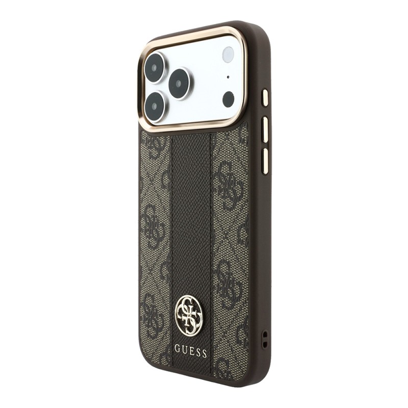 Apple iPhone 18 Pro Case – Genuine Licensed Guess – Leather with 4G Pattern, Stripe, and Logo – MagSafe Charging Compatible - 5