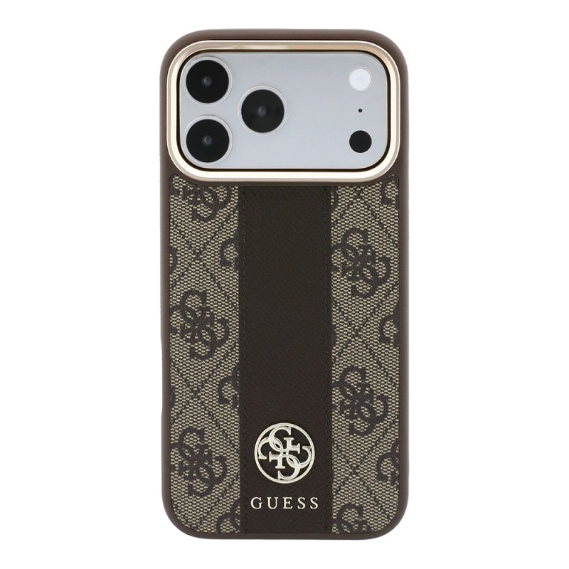 Apple iPhone 18 Pro Case – Genuine Licensed Guess – Leather with 4G Pattern, Stripe, and Logo – MagSafe Charging Compatible - 6