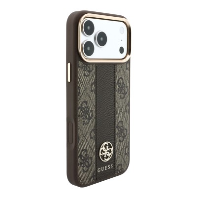 Apple iPhone 18 Pro Case – Genuine Licensed Guess – Leather with 4G Pattern, Stripe, and Logo – MagSafe Charging Compatible - 7