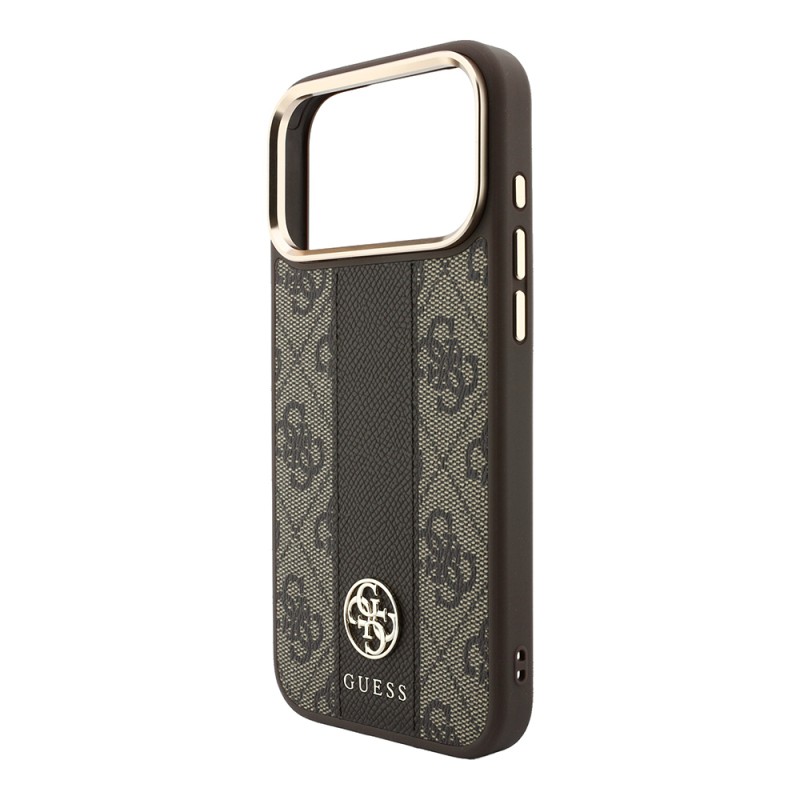 Apple iPhone 18 Pro Case – Genuine Licensed Guess – Leather with 4G Pattern, Stripe, and Logo – MagSafe Charging Compatible - 9