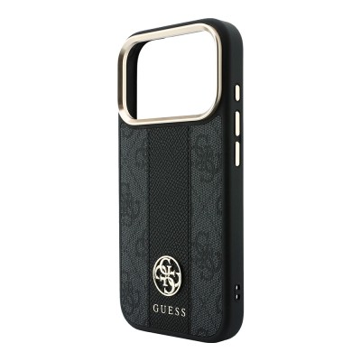 Apple iPhone 18 Pro Case – Genuine Licensed Guess – Leather with 4G Pattern, Stripe, and Logo – MagSafe Charging Compatible - 16