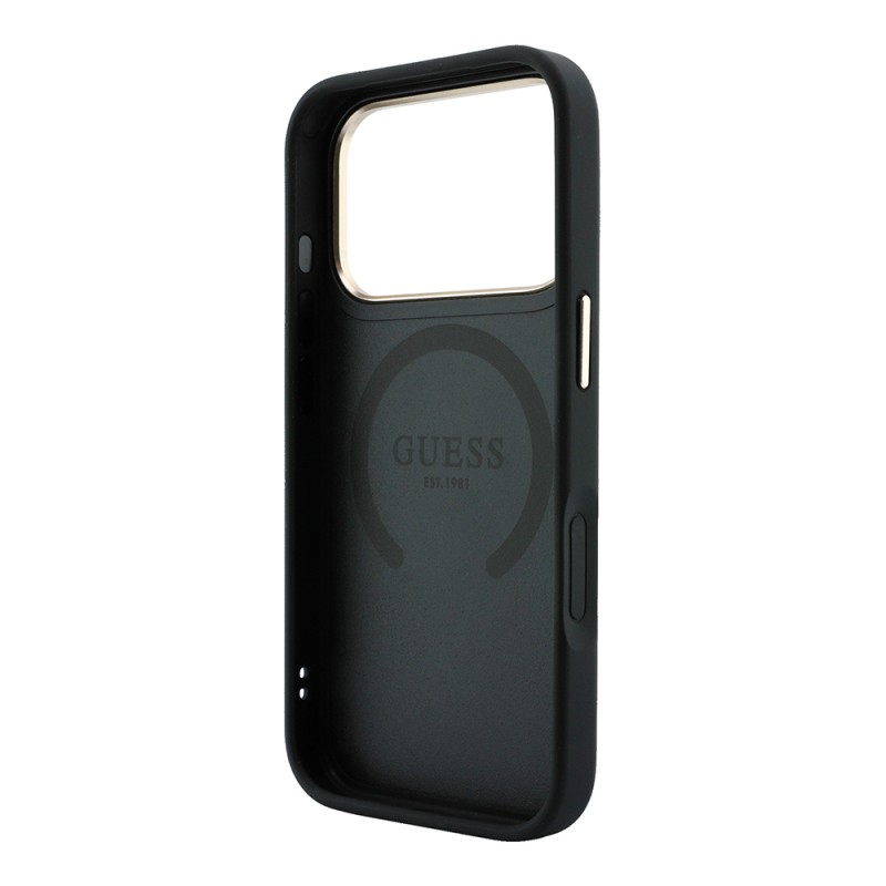 Apple iPhone 18 Pro Case – Genuine Licensed Guess – Leather with 4G Pattern, Stripe, and Logo – MagSafe Charging Compatible - 17