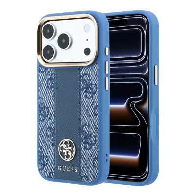 Apple iPhone 18 Pro Case – Genuine Licensed Guess – Leather with 4G Pattern, Stripe, and Logo – MagSafe Charging Compatible - 1