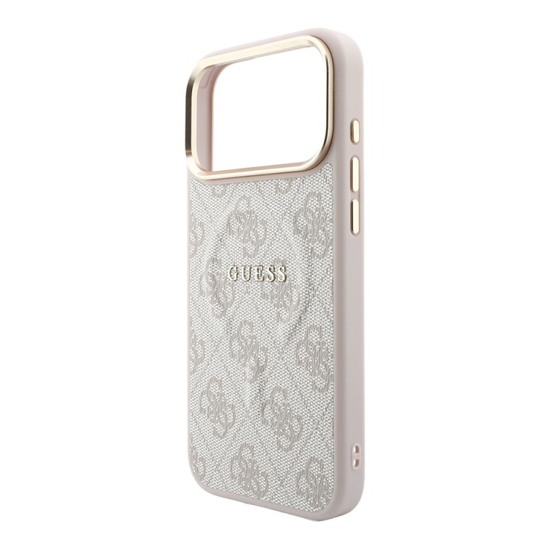 Apple iPhone 18 Pro Case – Genuine Licensed Guess – MagSafe Charging Compatible – Metal Camera Bezel – C-Magnet – 4G Pattern with Logo – Cover - 22