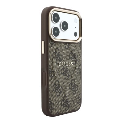 Apple iPhone 18 Pro Case – Genuine Licensed Guess – MagSafe Charging Compatible – Metal Camera Bezel – C-Magnet – 4G Pattern with Logo – Cover - 28