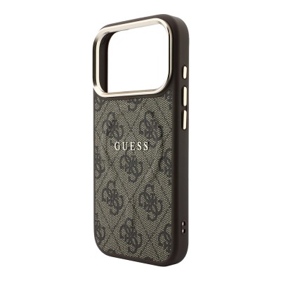 Apple iPhone 18 Pro Case – Genuine Licensed Guess – MagSafe Charging Compatible – Metal Camera Bezel – C-Magnet – 4G Pattern with Logo – Cover - 30