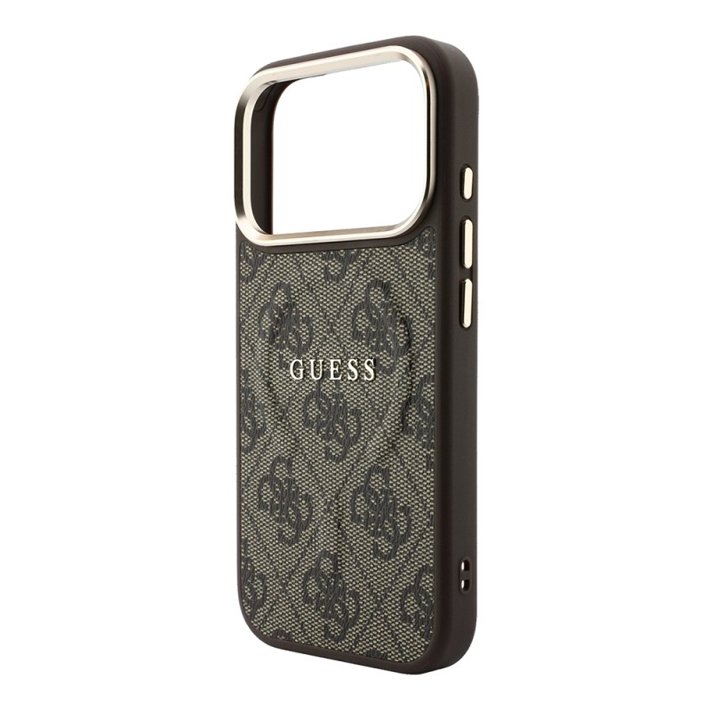 Apple iPhone 18 Pro Case – Genuine Licensed Guess – MagSafe Charging Compatible – Metal Camera Bezel – C-Magnet – 4G Pattern with Logo – Cover - 30