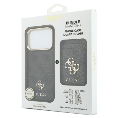 Apple iPhone 18 Pro Case Guess Officially Licensed Card Holder 4G Pattern Letter Logo Cover - 21