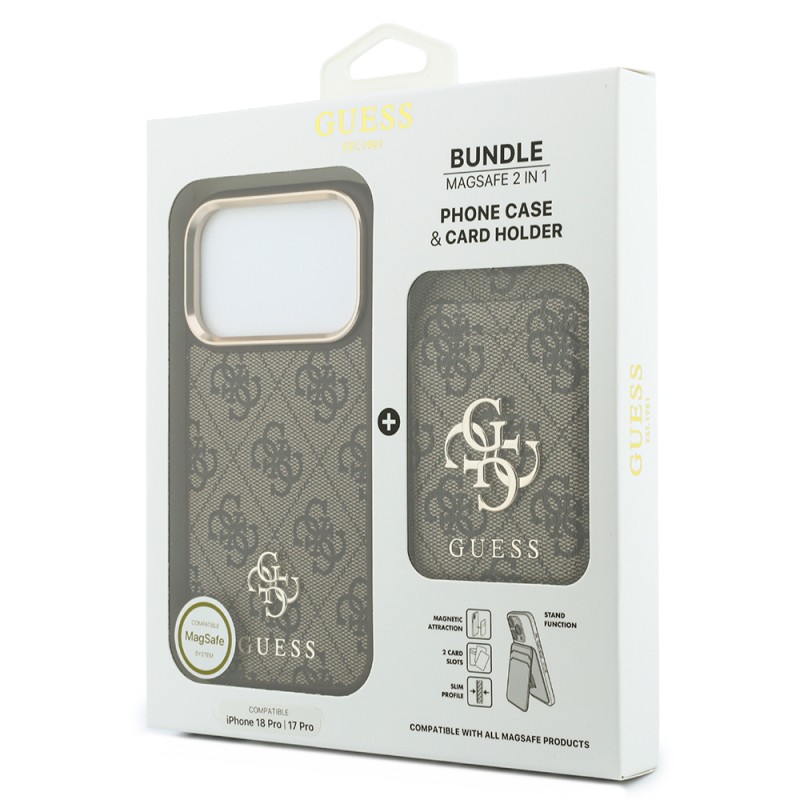 Apple iPhone 18 Pro Case Guess Officially Licensed Card Holder 4G Pattern Letter Logo Cover - 22