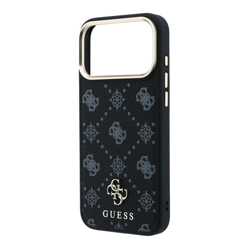 Apple iPhone 18 Pro Case Guess Original Licensed M-safe Charging Feature Classic Text and 4G Logo Peony Leather Cover - 23