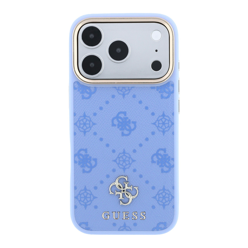 Apple iPhone 18 Pro Case Guess Original Licensed M-safe Charging Feature Classic Text and 4G Logo Peony Leather Cover - 27