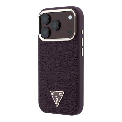 Apple iPhone 18 Pro Case Guess Original Licensed M-safe Charging Feature Grained Triangle Cover - 11