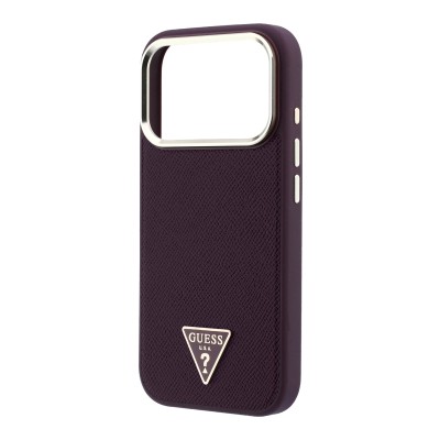  Apple iPhone 18 Pro Case Guess Original Licensed M-safe Charging Feature Grained Triangle Cover - 15