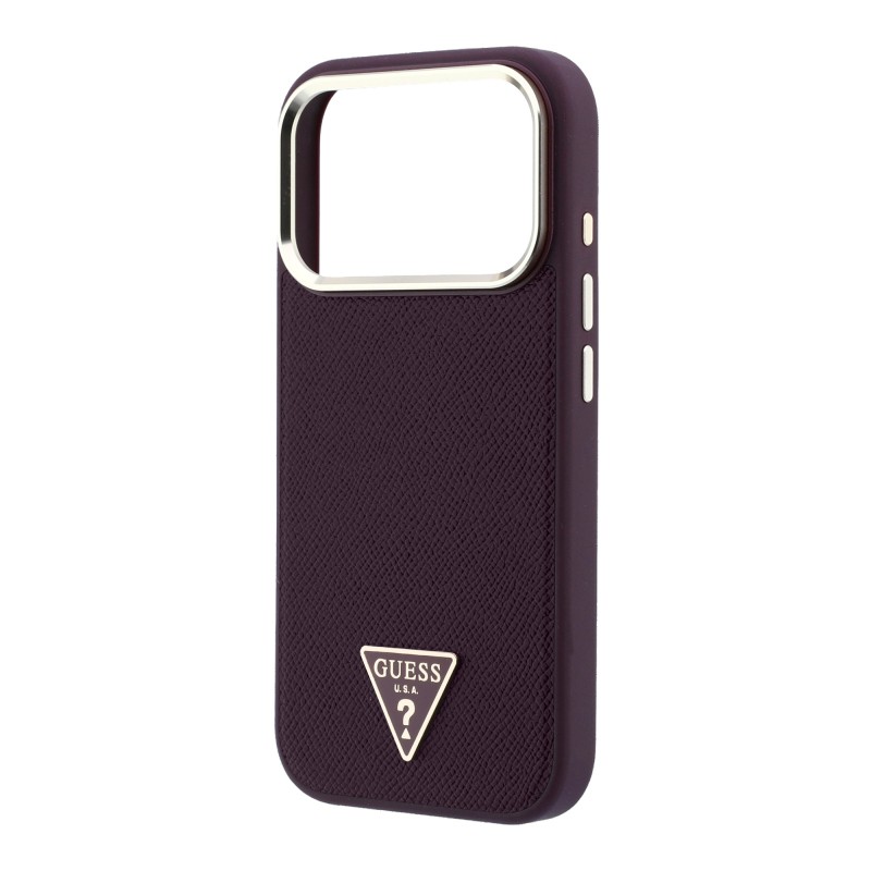  Apple iPhone 18 Pro Case Guess Original Licensed M-safe Charging Feature Grained Triangle Cover - 15