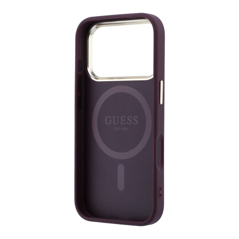  Apple iPhone 18 Pro Case Guess Original Licensed M-safe Charging Feature Grained Triangle Cover - 16