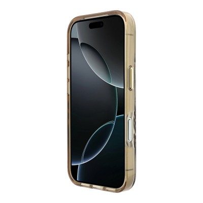 Apple iPhone 18 Pro Case Guess Original Licensed M-safe Charging Feature Zebra Pattern Triangle Logo Silicone Cover - 6