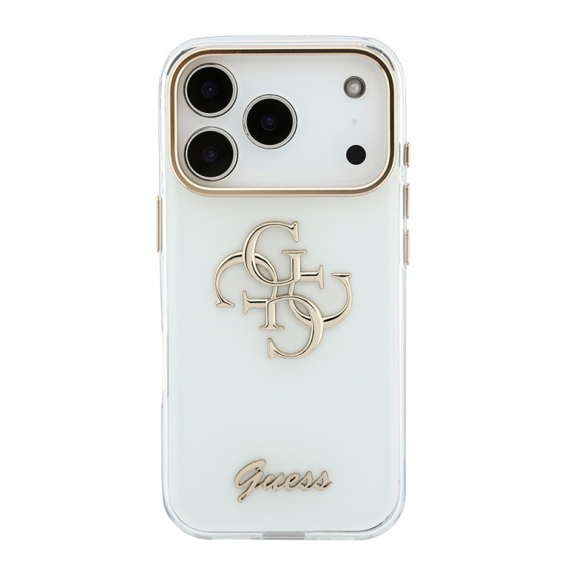 Apple iPhone 18 Pro Case Guess Original Licensed Silicone Cover with Large Metal Logo and Text/4G Design. - 15