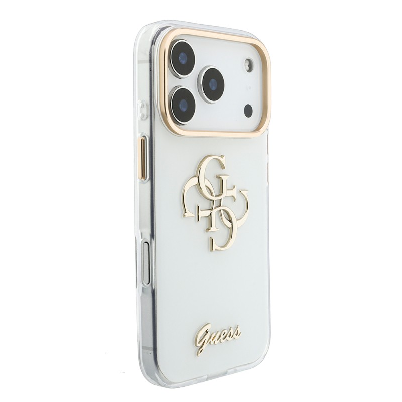 Apple iPhone 18 Pro Case Guess Original Licensed Silicone Cover with Large Metal Logo and Text/4G Design. - 16