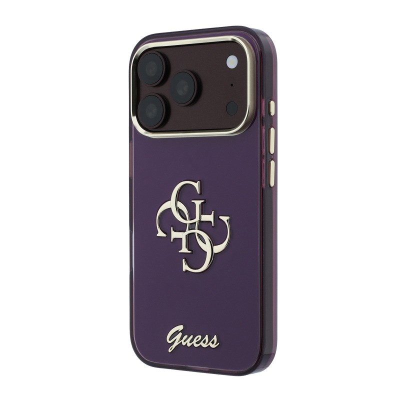 Apple iPhone 18 Pro Case Guess Original Licensed Silicone Cover with Large Metal Logo and Text/4G Design. - 28