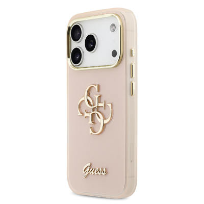 Apple iPhone 18 Pro Case Guess Original Licensed Silicone Cover with Large Metal Logo and Text/4G Design. - 42