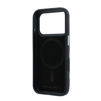 Apple iPhone 18 Pro Case Karl Lagerfeld Original Licensed M-safe Charging Enabled KL Lettering Hot Stamp Cover - 7