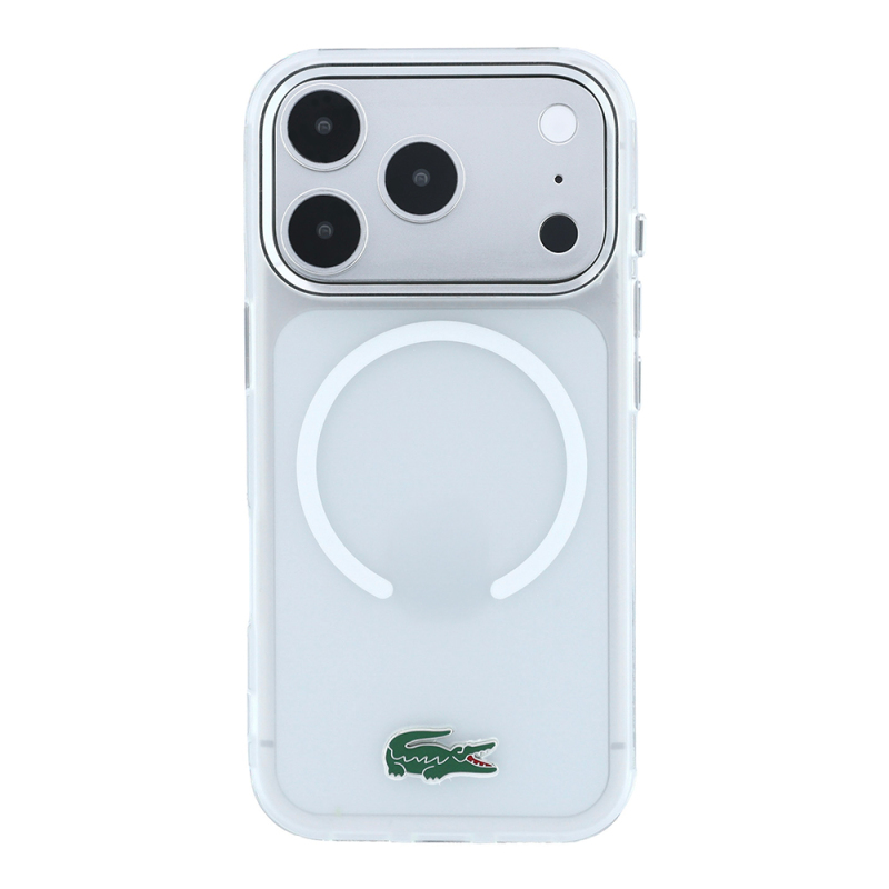 Apple iPhone 18 Pro Case – Lacoste Officially Licensed M-Safe Compatible – IML Frosted Cover with Glossy Crocodile Logo - 19
