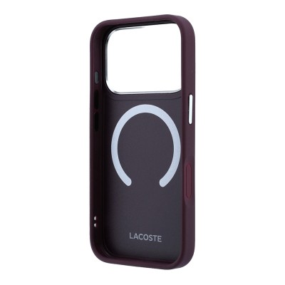 Apple iPhone 18 Pro Case Lacoste Original Licensed M-safe Charging Enabled Lenglen Icon Metal Logo Cover - 7