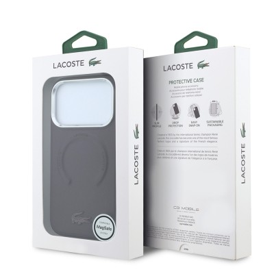 Apple iPhone 18 Pro Case Lacoste Original Licensed M-safe Charging Enabled Lenglen Icon Metal Logo Cover - 8