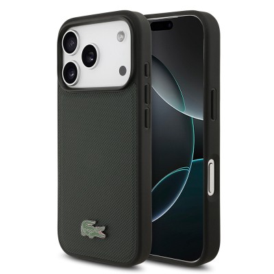 Apple iPhone 18 Pro Case, Lacoste Original Licensed, M-safe Charging Feature, PU Piqué Patterned Cover with Metal Logo. - 1