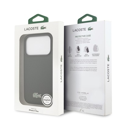 Apple iPhone 18 Pro Case, Lacoste Original Licensed, M-safe Charging Feature, PU Piqué Patterned Cover with Metal Logo. - 13
