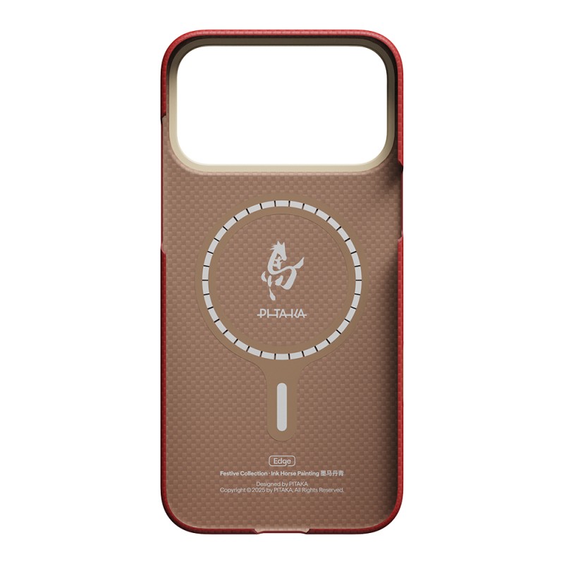 Apple iPhone 18 Pro Case M-safe Charging Enabled Aramid Fiber Pitaka Horse Painting Series Cover - 15