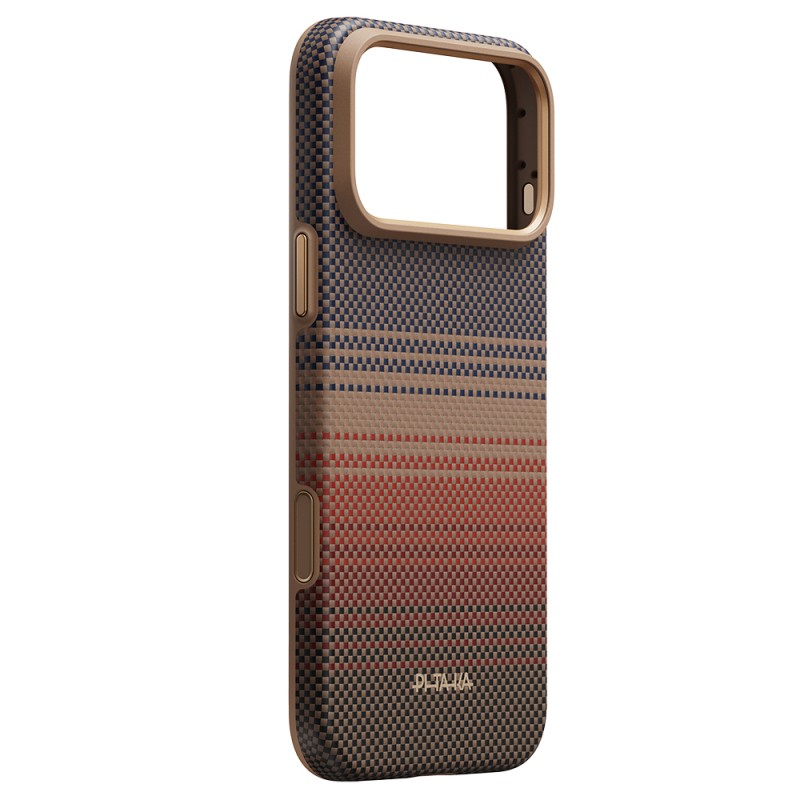 Apple iPhone 18 Pro Case M-safe Charging Enabled Pitaka Tactile Woven Sunset-Moonrise Aramid Series Summa Cover - 4